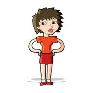 cartoon woman with hands on hips N67