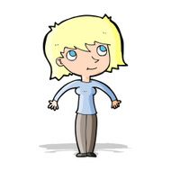 cartoon woman shrugging N17