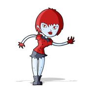 cartoon vampire girl welcoming N4