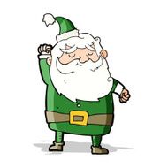 cartoon santa claus punching air N7