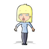 cartoon woman shrugging N18