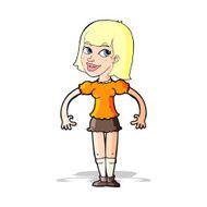 cartoon woman shrugging shoulders N150