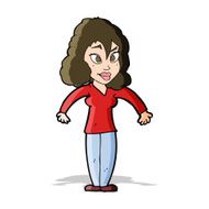 cartoon woman shrugging shoulders N151