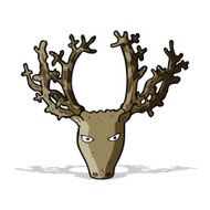 cartoon stag head N3