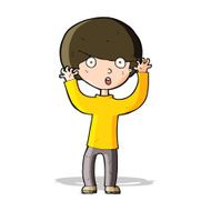 cartoon startled boy N16