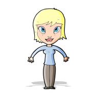 cartoon woman shrugging shoulders N152