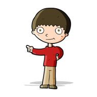 cartoon happy boy pointing N7