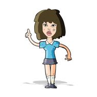 cartoon tough woman with idea N4