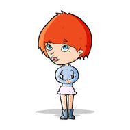 cartoon nervous woman N15