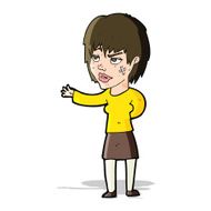 cartoon woman with sticking plaster on face N4