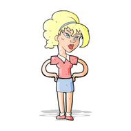 cartoon woman with hands on hips N68