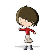 cartoon woman raising eyebrow N6