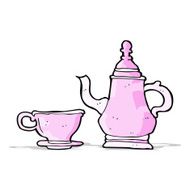 cartoon coffee pot and cup N6