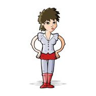 cartoon woman with hands on hips N69