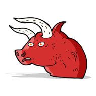 cartoon angry bull head N2