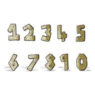 cartoon wooden numbers N4