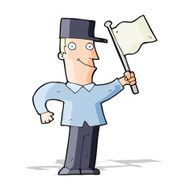 cartoon man waving flag N8