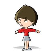 cartoon woman with open arms N28
