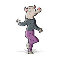 cartoon dancing werewolf woman N3