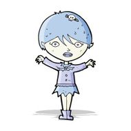 cartoon waving vampire girl N7