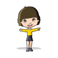cartoon happy woman pointing N20