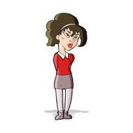 cartoon pretty girl tilting head N4