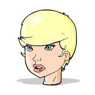 cartoon pretty female face N29