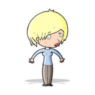 cartoon woman shrugging N19