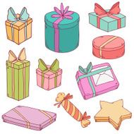 Cartoon cute doodle boxes