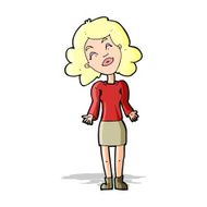 cartoon woman shrugging shoulders N157