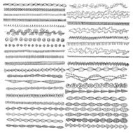 Hand drawn vector line border set and design elements