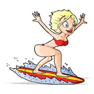 Cartoon Surfer Girl N10