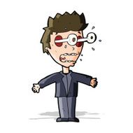 cartoon staring man N19