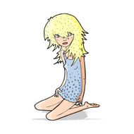 cartoon pretty girl N39