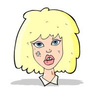 cartoon woman with bruised face N3