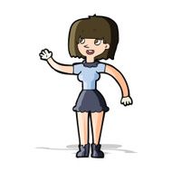Cartoon Girl Waving N12