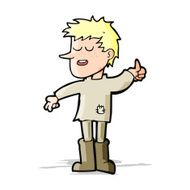 cartoon poor boy with positive attitude N4