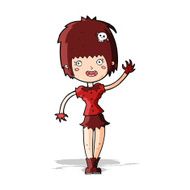 cartoon waving vampire girl N8