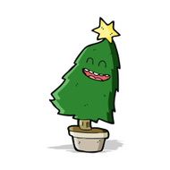 cartoon dancing christmas tree N7