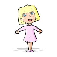 cartoon happy woman in dress N10