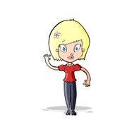 cartoon pretty woman waving N29