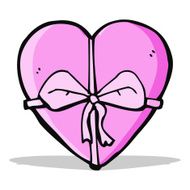 cartoon heart shaped present N4