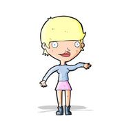 cartoon happy woman N94