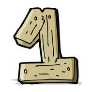 cartoon wooden number one N3