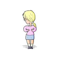 cartoon shy woman N15