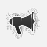 Drawing business formulas megaphone N11