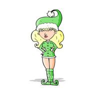 cartoon santa&#039;s helper woman N4