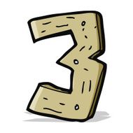 cartoon wooden number N20