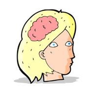 cartoon female head with brain symbol N7