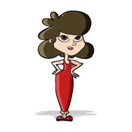 Cartoon Girl With Hands On Hips N11